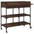 Carrito de cocina madera ingeniería marrón roble 105x42x95