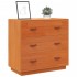 Aparador de madera maciza de pino marrón cera 80x40x75