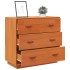 Aparador de madera maciza de pino marrón cera 80x40x75