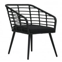Set de mesa y sillas de jardín 3 piezas ratán sintético negro,Modelo Roteria