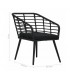 Set de mesa y sillas de jardín 3 piezas ratán sintético negro,Modelo Roteria