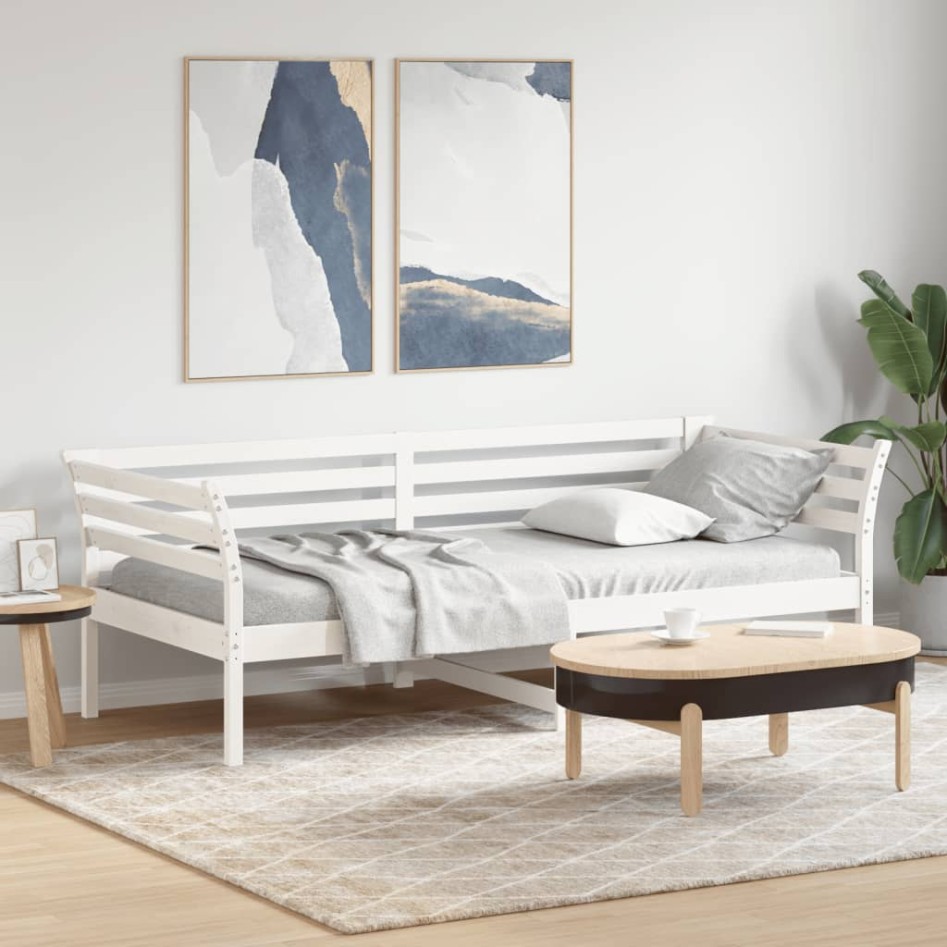 Sofá cama madera maciza de pino blanco 80x200