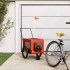 Remolque de bicicleta mascotas hierro tela Oxford naranja