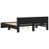 Estructura de cama con cabecero y luces LED negra 200x200