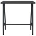 Mesa alta de jardín vidrio templado negro 110x60x110