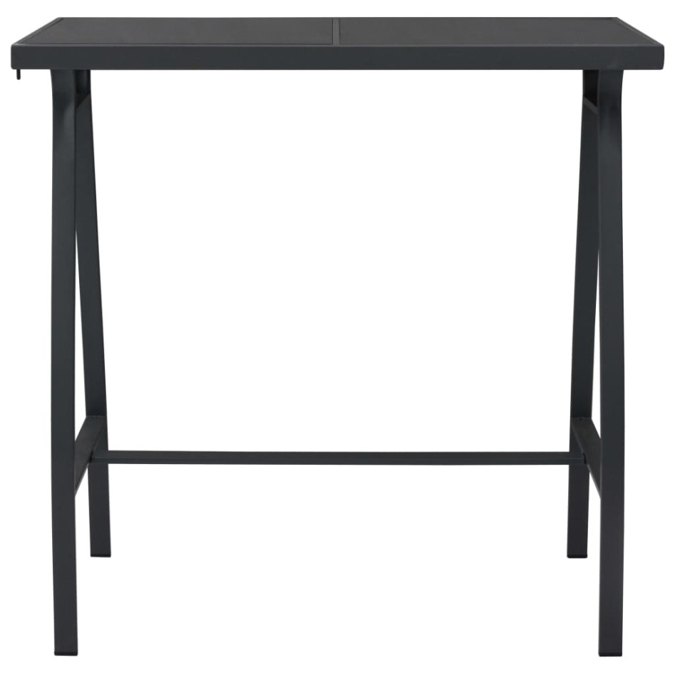 Mesa alta de jardín vidrio templado negro 110x60x110