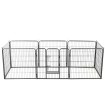 Corral para perros 8 paneles de acero 80x80 cm negro