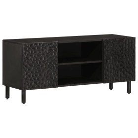 Mueble de TV madera maciza de mango negro 105x33x46