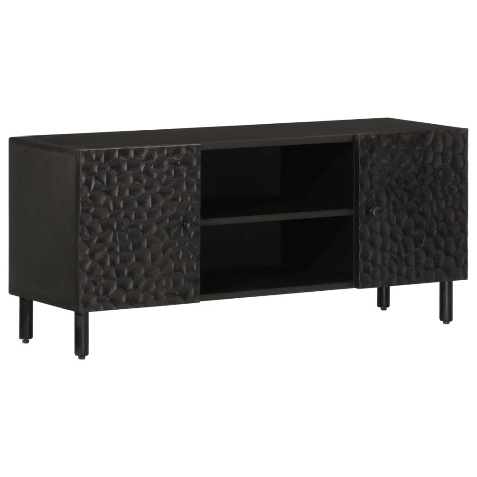 Mueble de TV madera maciza de mango negro 105x33x46