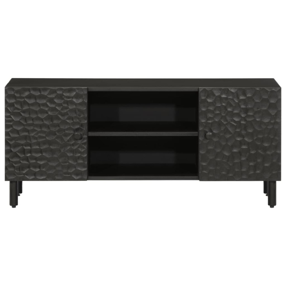 Mueble de TV madera maciza de mango negro 105x33x46