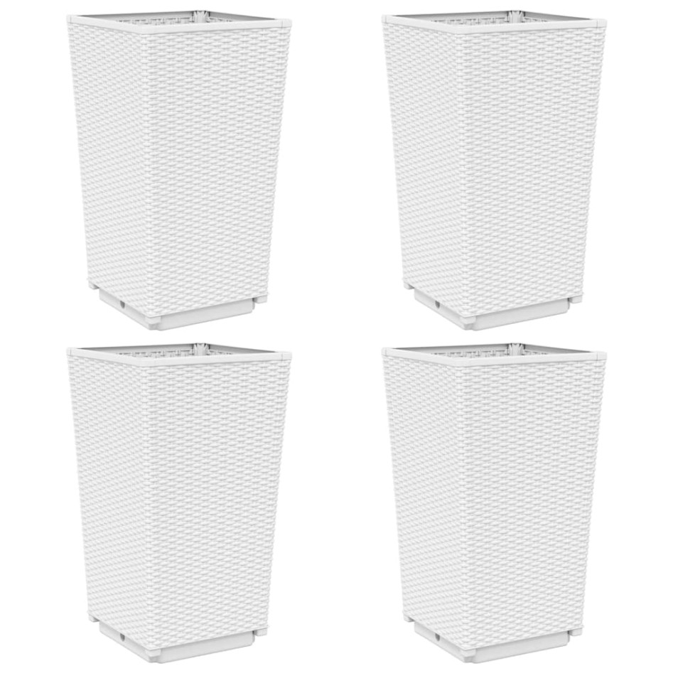 Jardineras 4 unidades PP blanco 32,5x32,5x57