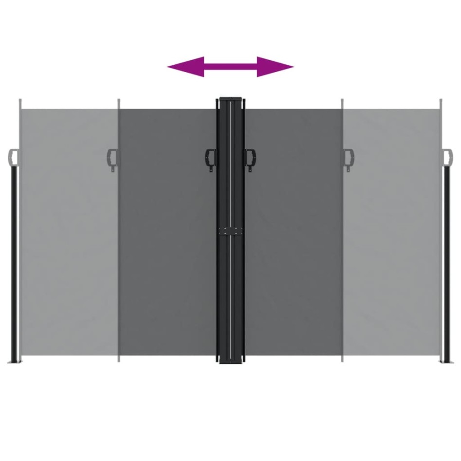 Toldo lateral retráctil negro 200x600