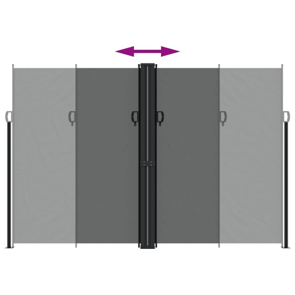 Toldo lateral retráctil gris antracita 220x600