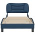 Estructura de cama con cabecero de tela azul 80x200