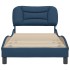 Estructura de cama con cabecero de tela azul 90x190
