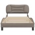Estructura de cama con cabecero de tela gris taupe 100x200