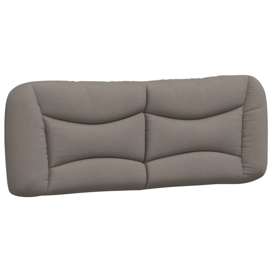Estructura de cama con cabecero de tela gris taupe 140x190