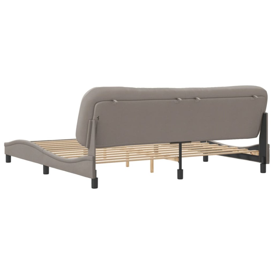 Estructura de cama con cabecero de tela gris taupe 200x200