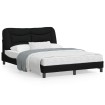 Estructura de cama con cabecero de tela negro 120x200 cm