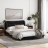 Estructura de cama con cabecero de tela negro 120x200