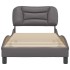 Estructura de cama con cabecero cuero sintético gris 80x200