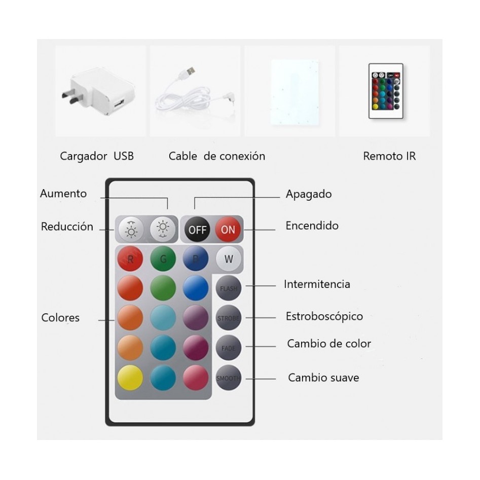 Lámpara de mesa Led RGBW, modelo Bled