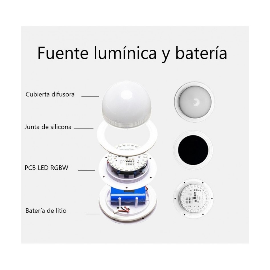 Mesita alta con luz RGBW, modelo Bled