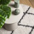 Alfombra de pelo largo moderna crema y negro Ø 280