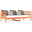 Sofá cama de madera maciza de pino marrón cera 90x190 cm