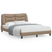 Estructura de cama cabecero cuero sintético capuchino 140x200cm