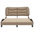 Estructura de cama cabecero cuero sintético capuchino