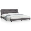 Estructura de cama con cabecero cuero sintético gris 180x200cm