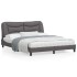 Estructura de cama con cabecero cuero sintético gris