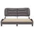 Estructura de cama con cabecero cuero sintético gris