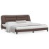 Estructura de cama cabecero cuero sintético marrón 200x200