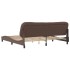 Estructura de cama cabecero cuero sintético marrón 200x200