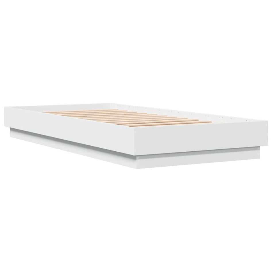 Estructura de cama con luces LED blanco 90x200