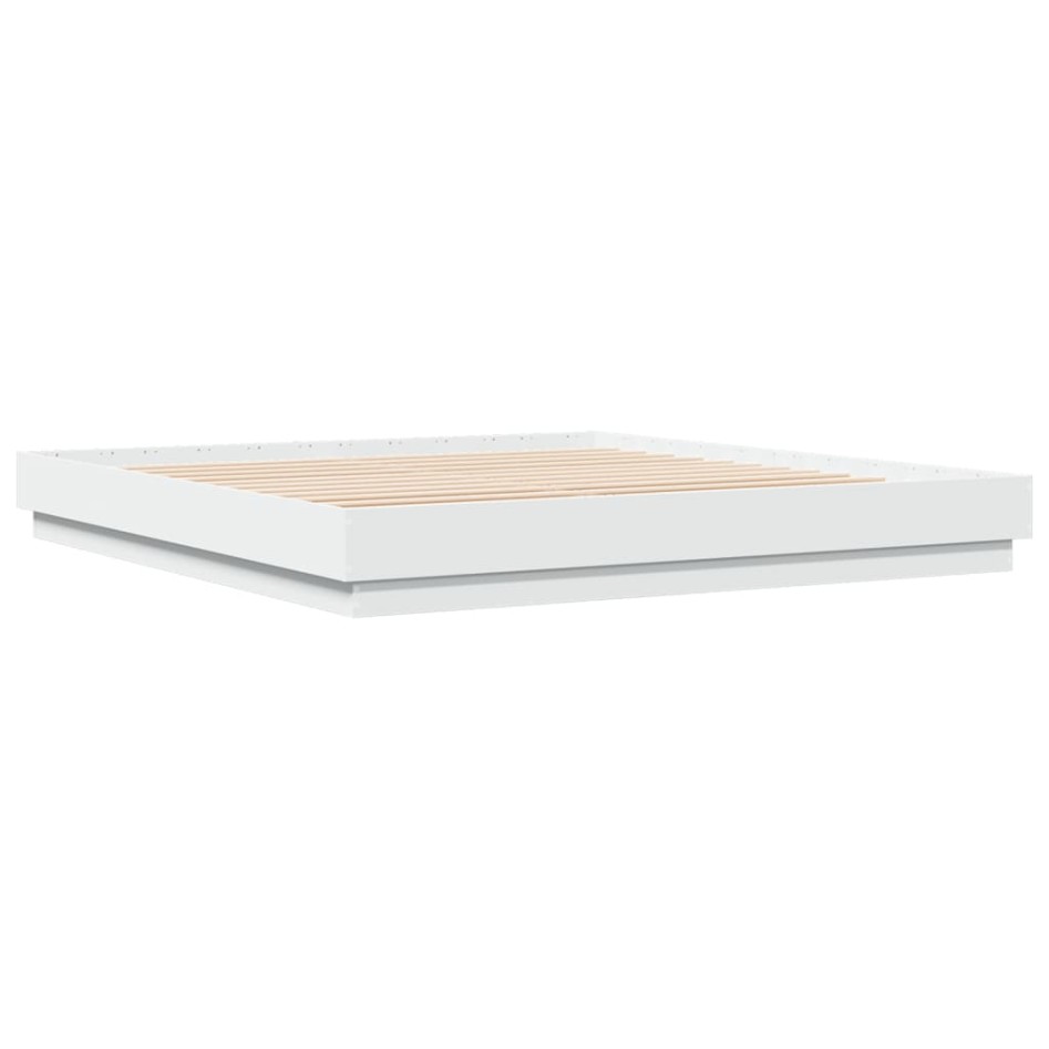 Estructura de cama con luces LED blanco 200x200