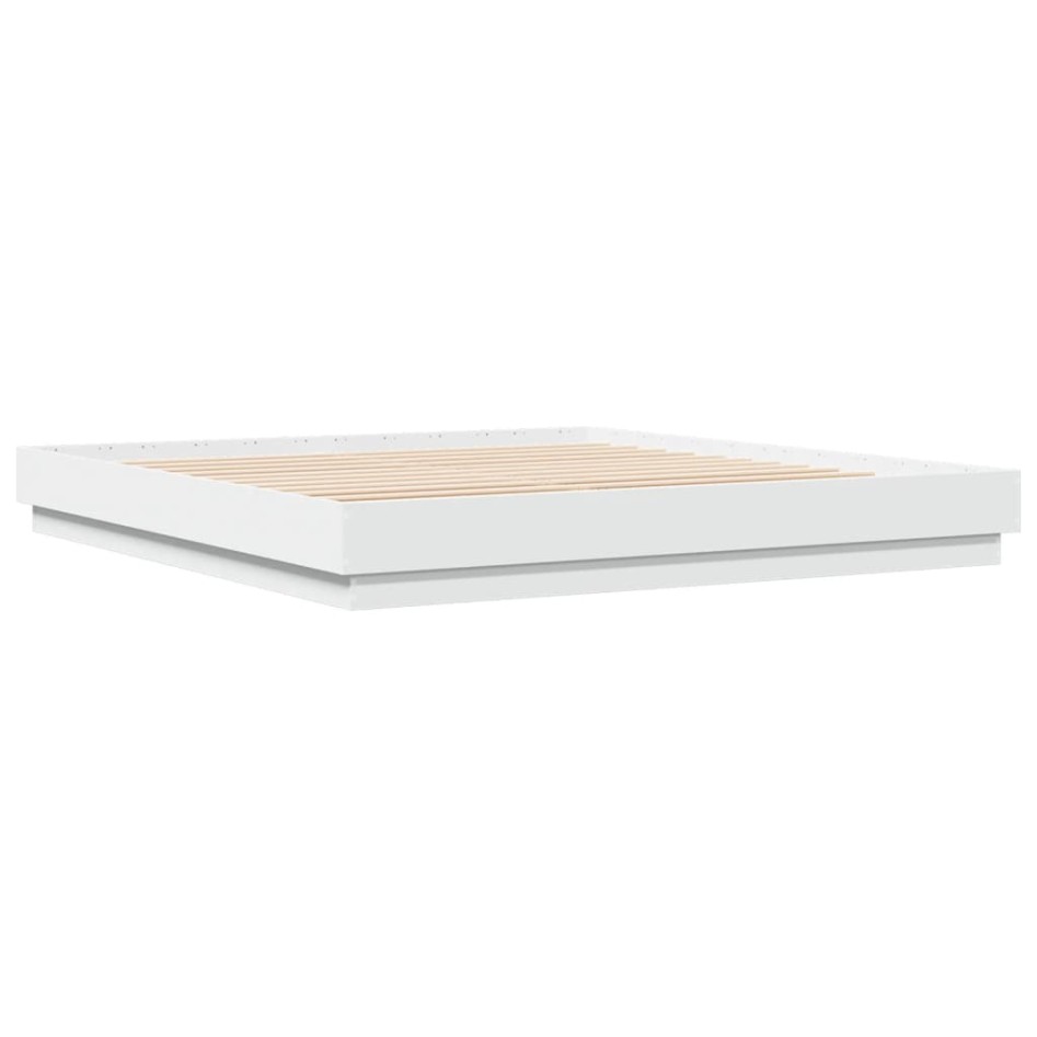 Estructura de cama con luces LED blanco 200x200