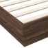 Estructura de cama con luces LED roble marrón 180x200