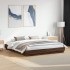Estructura de cama con luces LED roble marrón 200x200