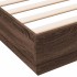 Estructura de cama con luces LED roble marrón 150x200