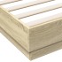 Estructura de cama con luces LED roble Sonoma 135x190