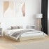 Estructura de cama con luces LED roble Sonoma 120x190