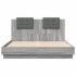 Estructura de cama cabecero luces LED gris Sonoma 120x200