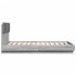 Estructura de cama cabecero luces LED gris Sonoma 140x190