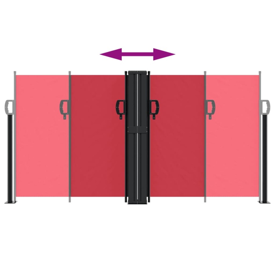 Toldo lateral retráctil rojo 120x1200