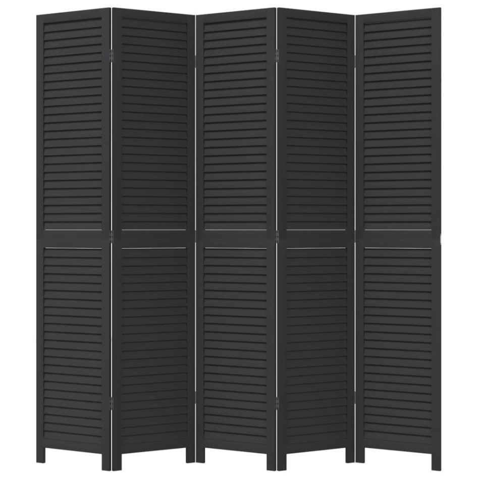 Biombo separador de 5 paneles madera maciza Paulownia