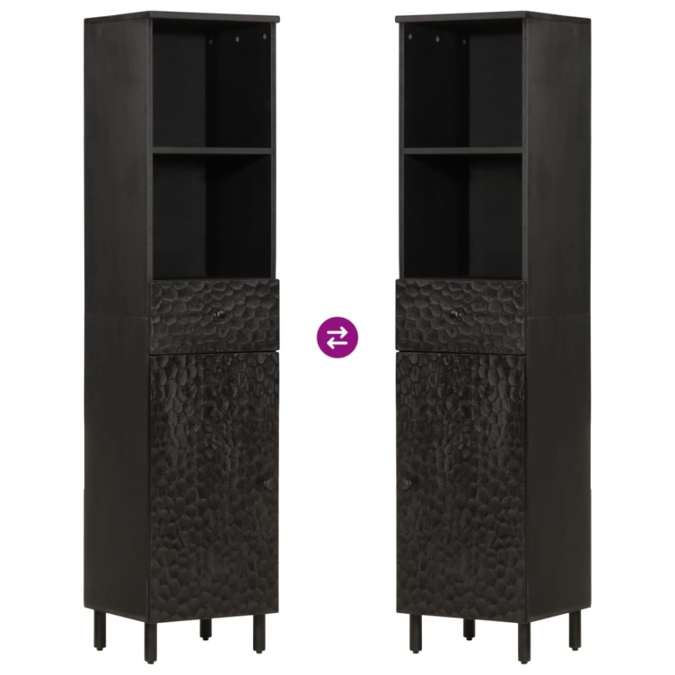 Conjunto de armarios de baño 3 piezas madera maciza de