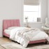 Estructura de cama con luces LED terciopelo rosa 80x200